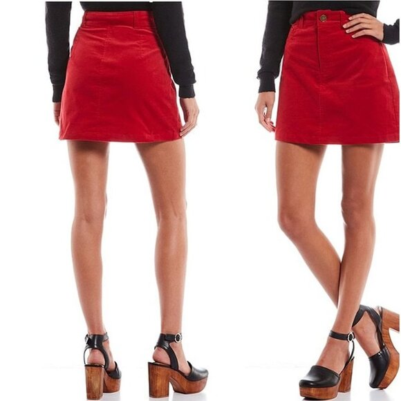 🎩🗝️ NWT $49 Copper Key High-Rise Velveteen Mini Skirt - Multiple Sizes - Picture 2 of 4